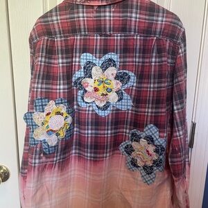 Custom bleached hombre shirt with flowers